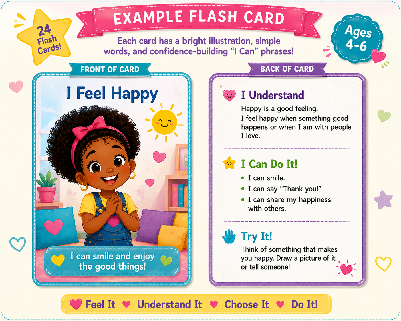 I Can Do It! My Big Feelings, Good Choices Flash Cards 🌈💛