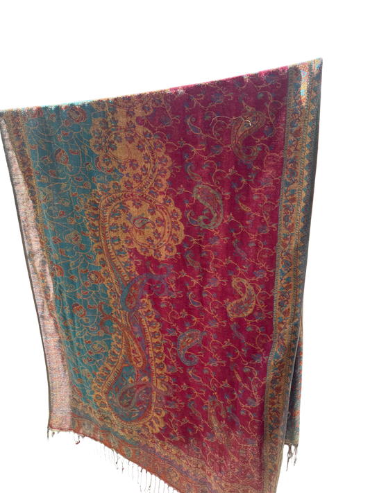 Bloom Pink & Blue Scarf