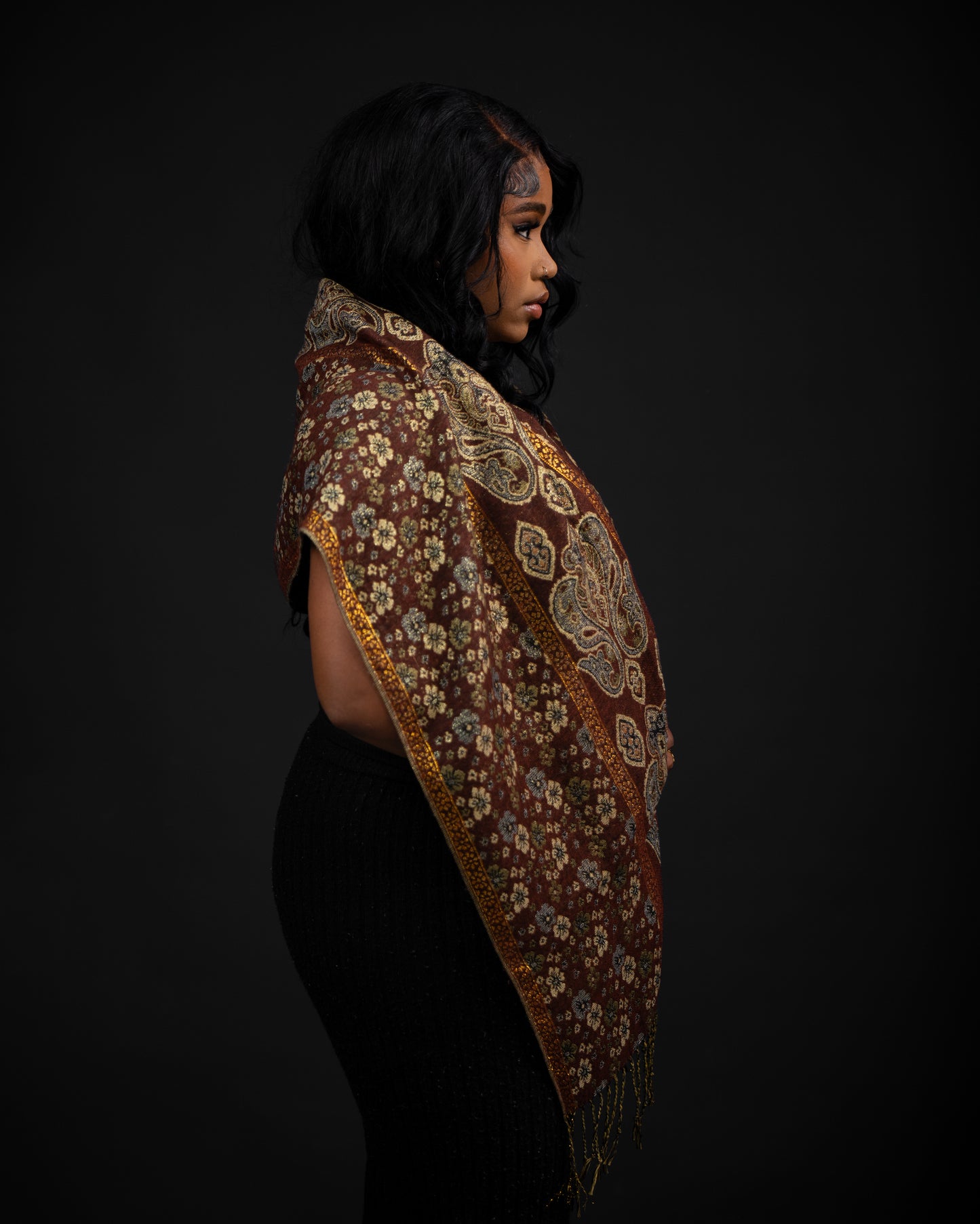 Brown Leaves Scarf