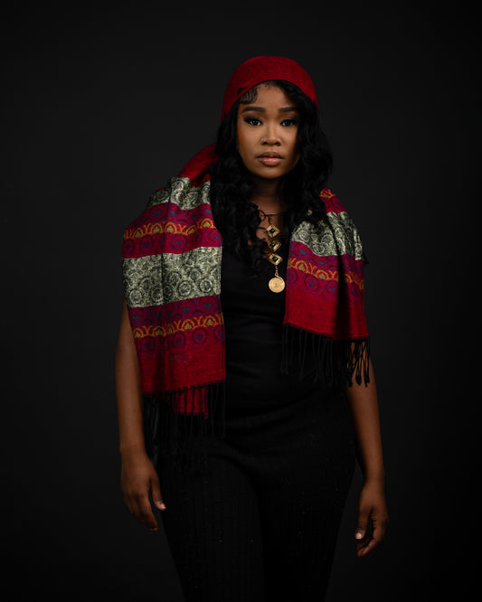 Holiday Red & Gold Scarf