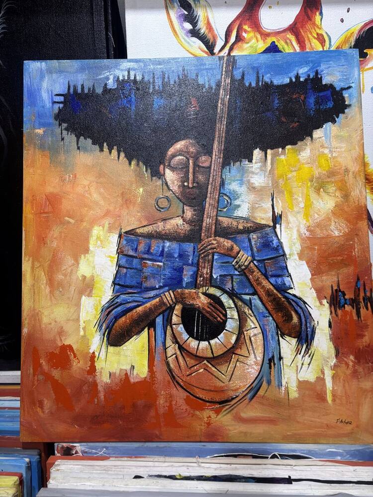 Abstract musician playing a stringed instrument by Emmanuel Antupa (E.Antupa)